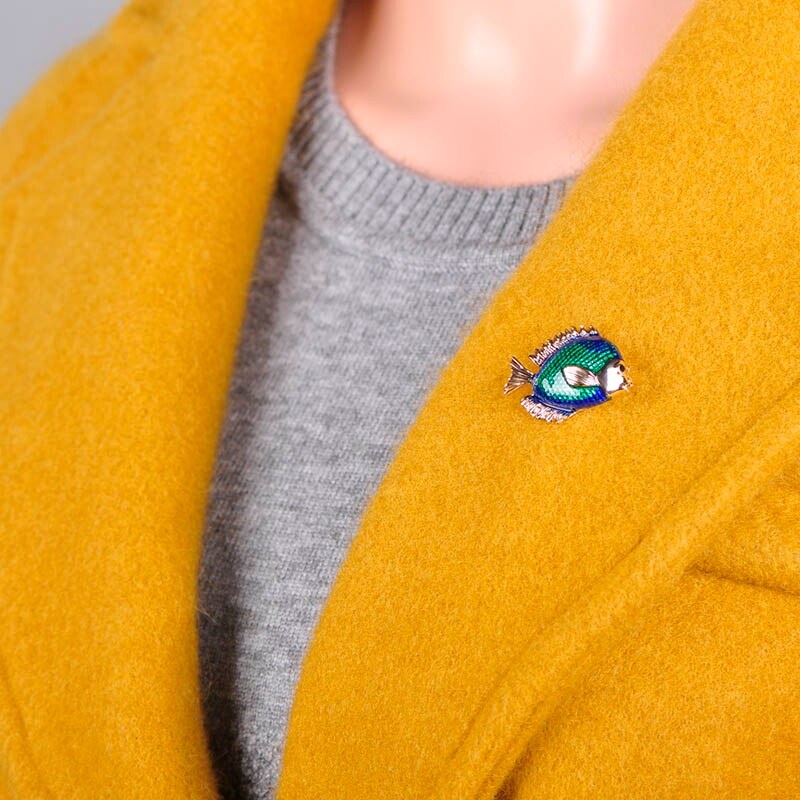 Ghim Cài Áo Hình Cá Biển Đính Đá Thời Trang Cho Nữ