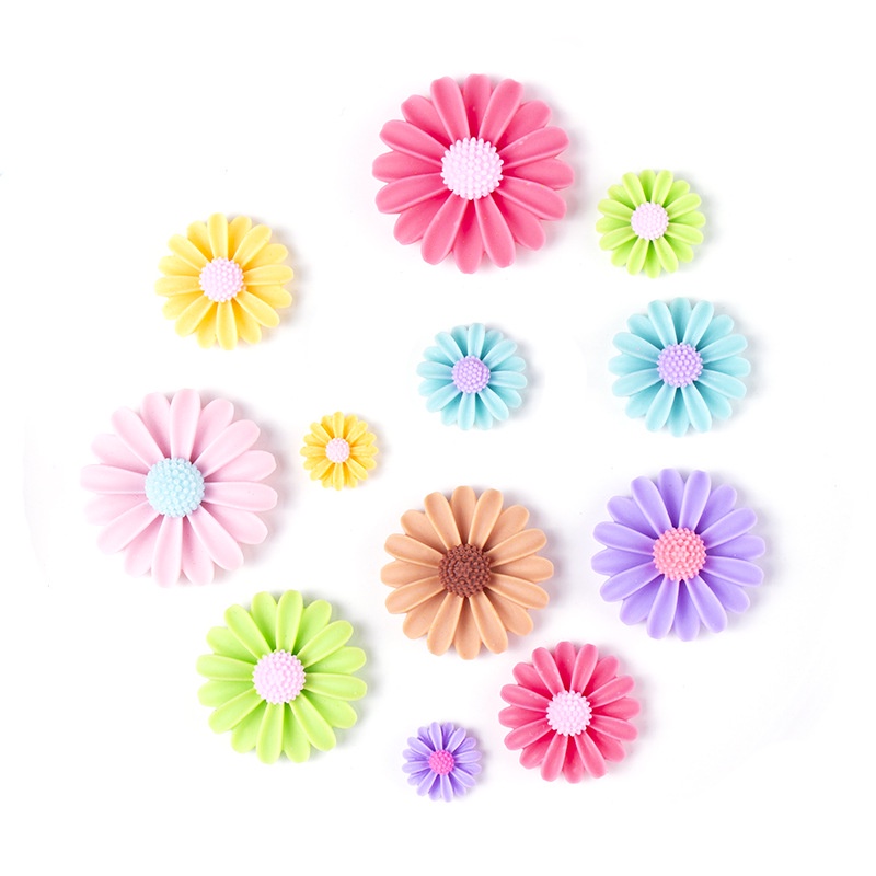 Bông Tai DIY Hình Hoa Cúc Bằng Nhựa Resin Trang Trí Điện Thoại