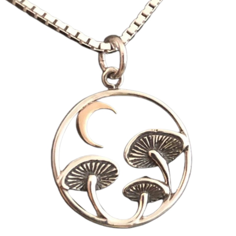 Vòng cổ mặt hình cây nấm mặt trăng thời trang cho nam và nữ