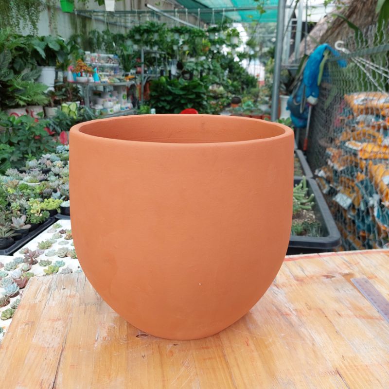 Chậu đất nung, Chậu sen đá - Chậu bầu lớn, miệng chậu 28cm, chiều cao 28cm