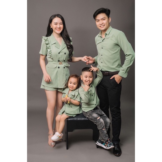 Đồng phục gia đình chụp hình thôi nôi - đi tiệc - Set đồ gia đình đẹp - Bộ đồng phục gia đình chụp hình kỉ niệm
