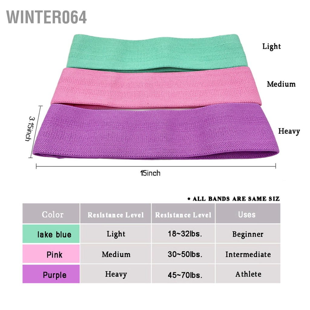 3 Dây kháng lực chống trượt bằng vải để tập yoga nâng cao thể chất 38.1*8cm