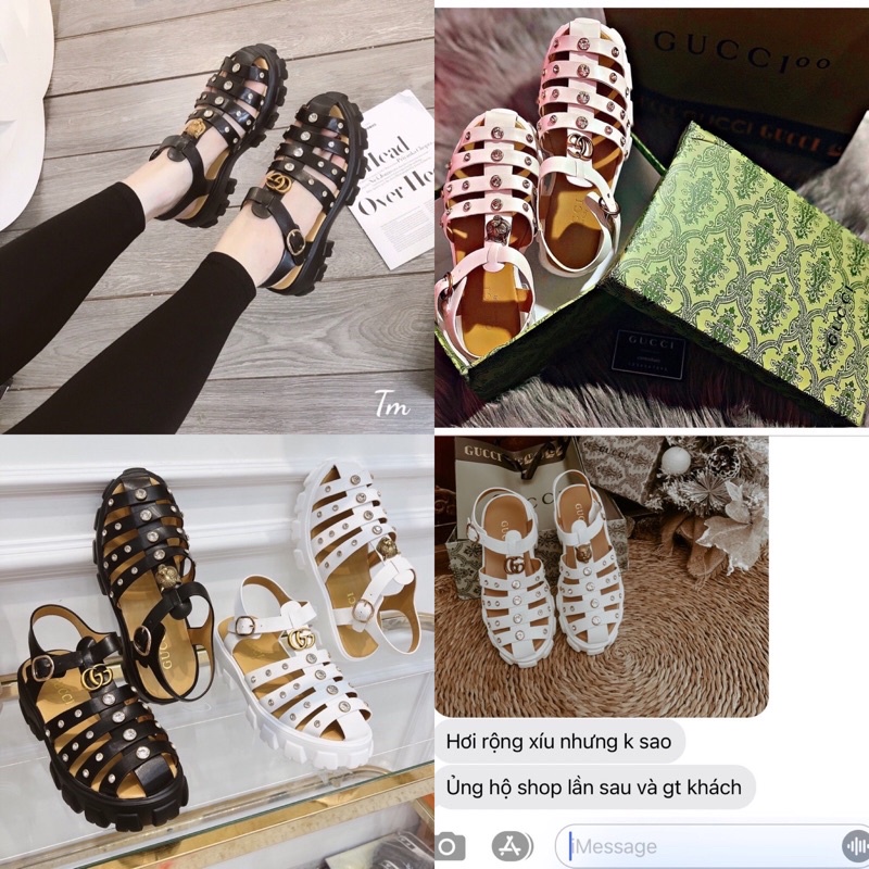 Sandal rọ đế cao đính đá fullbox