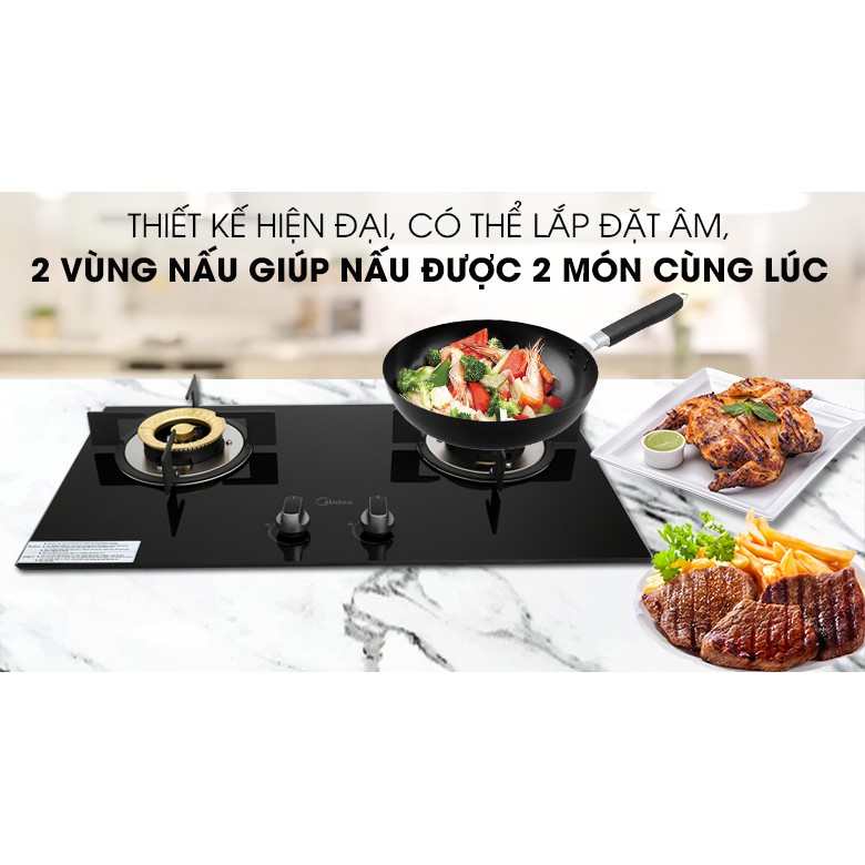 Bếp ga âm Midea MQ7208-G Chính hãng trưng bày- TẶNG VAN DÂY GAS