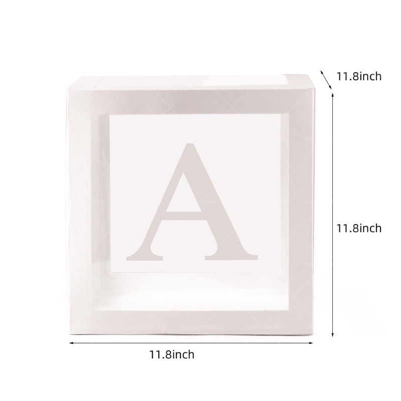 Bộ 4 hộp trong suốt chữ BABY trang trí tiệc(có in tên bé)