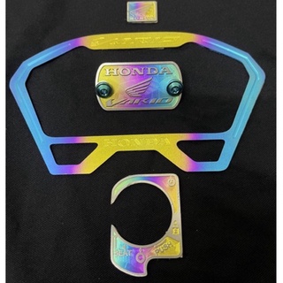 (TEM XỊN ) Combo 4 tem titan dán viền đầu xe vario 125 150 cực đẹp kèm 2 ốc gr5 nắp dầu