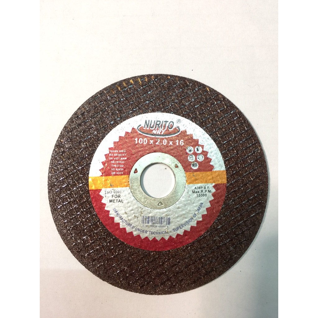 Đá cắt sắt NRT NHẬT dày Phi 100mm 100x2.0x16 mm