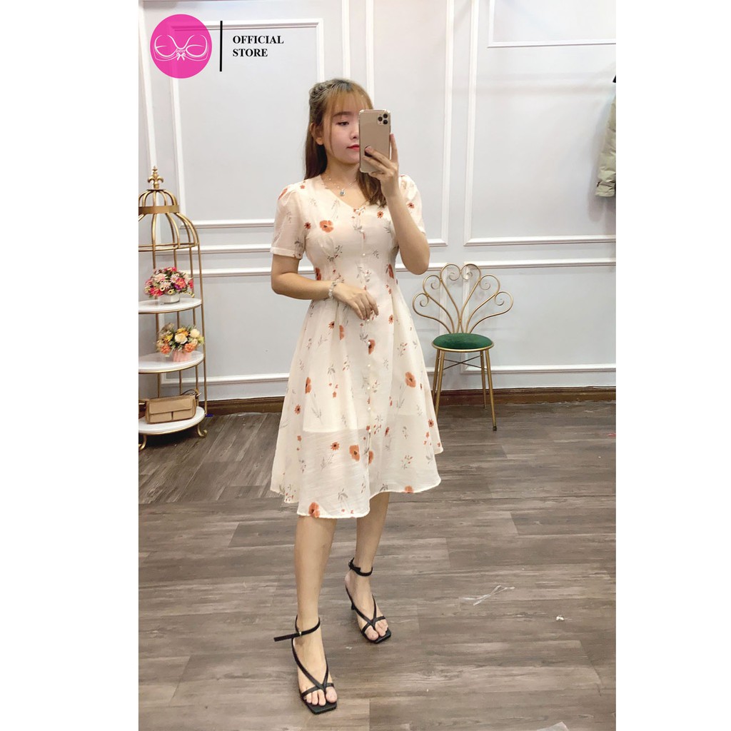 Váy Dáng Xòe Họa Tiết Hoa Voan Tơ Evalover | BigBuy360 - bigbuy360.vn