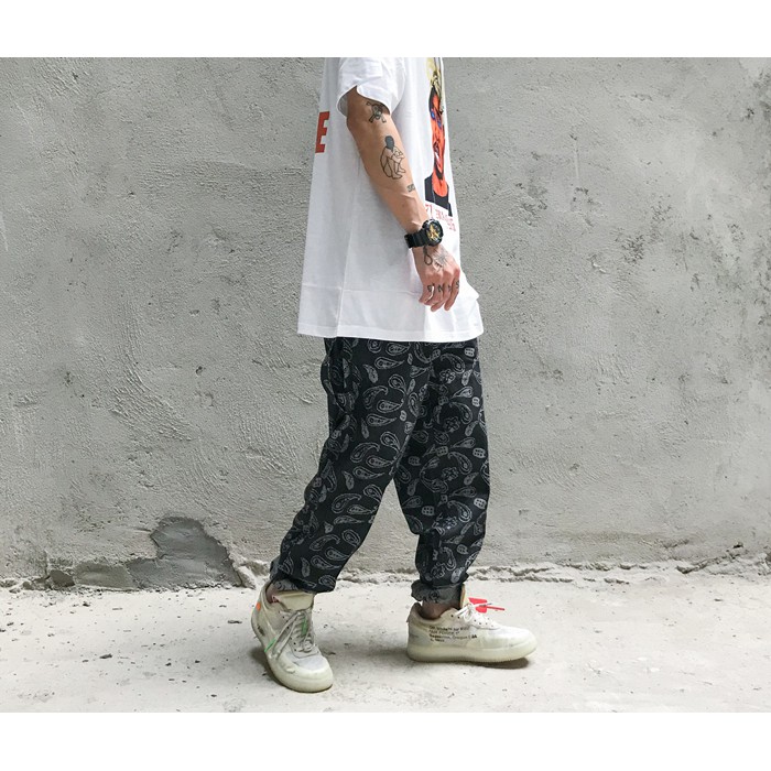 Quần jeans BANDANA thêu cao cấp ống rộng phong cách hiphop unisex J7, quần bò Chaien Studio