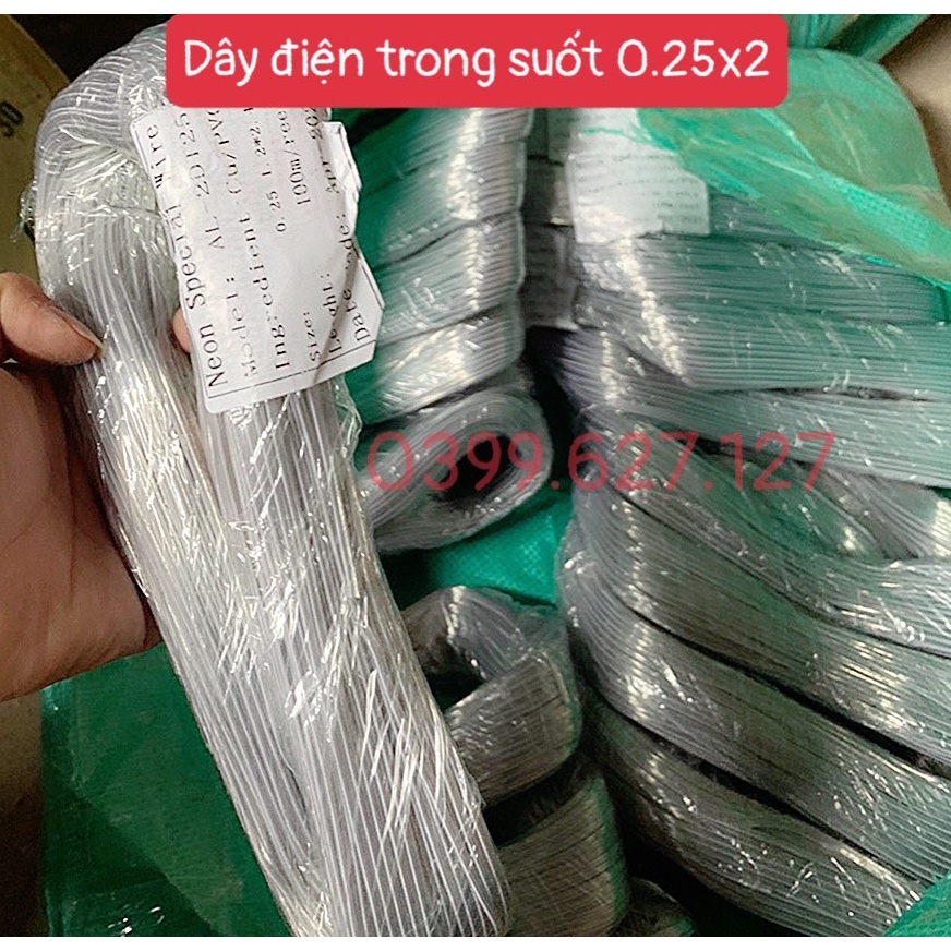 Dây Điện Trong Suốt Theo Mét Cuộn 0.25x2