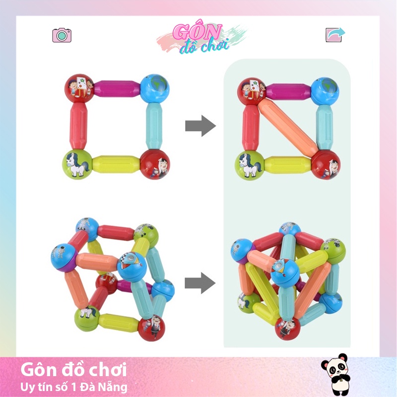 Xếp Hình Nam Châm Cho Bé Đồ Chơi Lắp Ráp Thông Minh Gôn đồ chơi