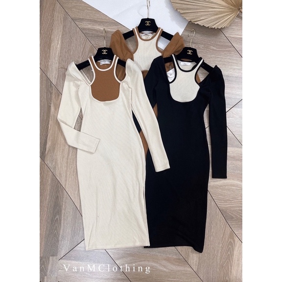 Váy body phối cổ yếm hot hít - Hàng đẹp L1