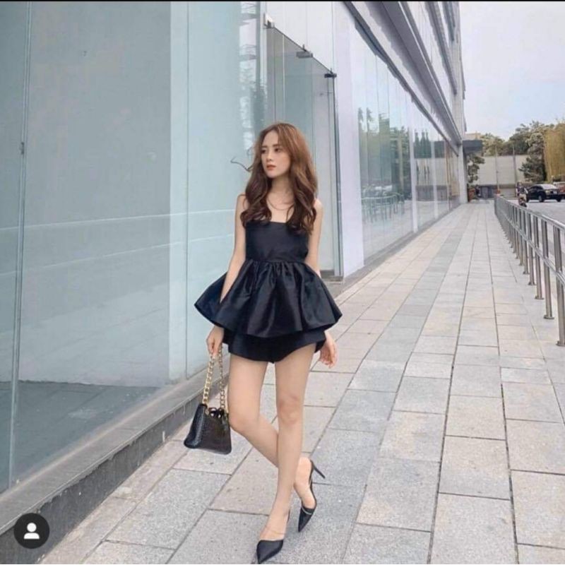 Set áo đan chéo sexy kèm quần lụa