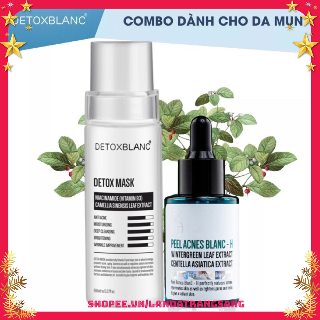 Combo loại bỏ mụn xóa thâm Detox blanc