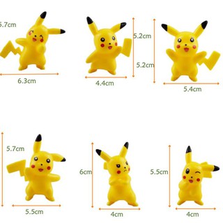 Phụ kiện trang trí bánh - Bộ 6 con Pikachu