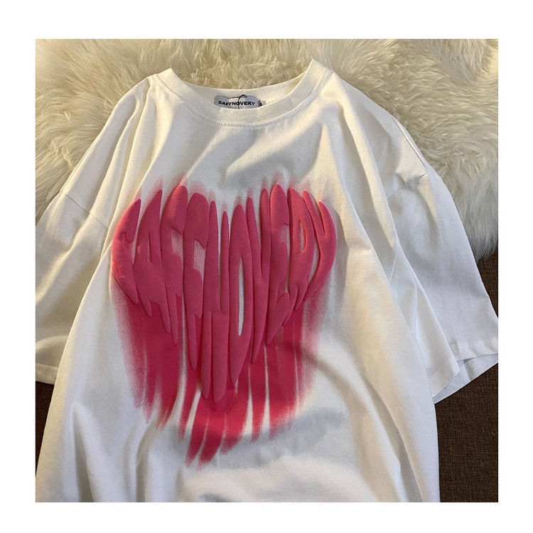 Áo Thun Cotton Tay Ngắn Dáng Rộng Phong Cách Harajuku Hàn Quốc Thời Trang Mùa Hè Mới Cho Nữ 2021