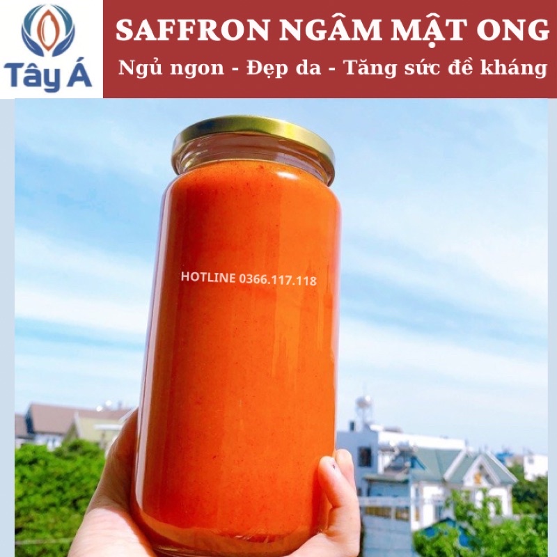 Saffron ngâm mật ong - Hũ 12gr - SAFFRON TÂY Á Bahraman Super Negin - nhuỵ hoa nghệ tây - Nhập khẩu độc quyền từ Iran