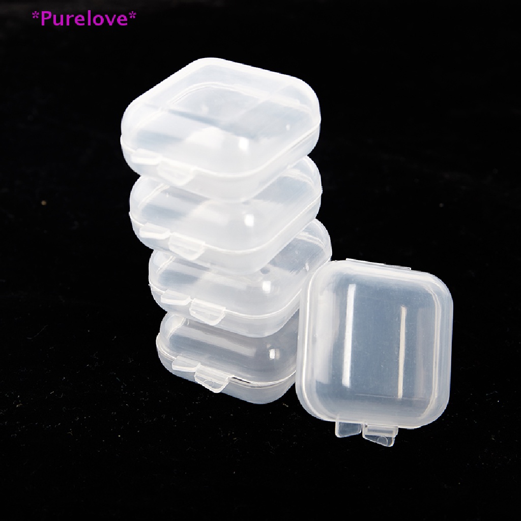 Set 5-50 Hộp Nhựa Vuông Trong Suốt Đựng Trang Sức Tiện Dụng Mới