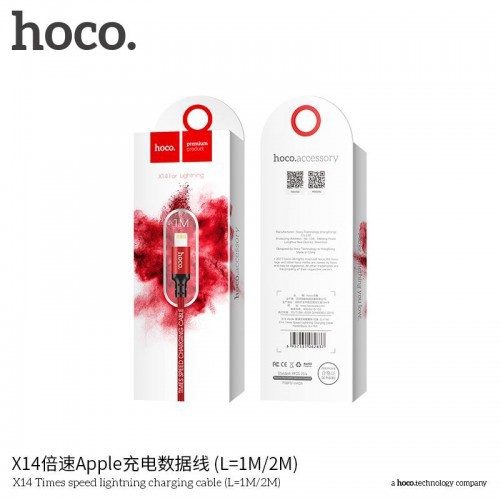 Cáp Sạc Hoco X14 dài 1m 2m ✓Sạc iPhone iPad Chính Hãng ✓Chất Lượng Cao ✓Bảo Hành 3 Tháng