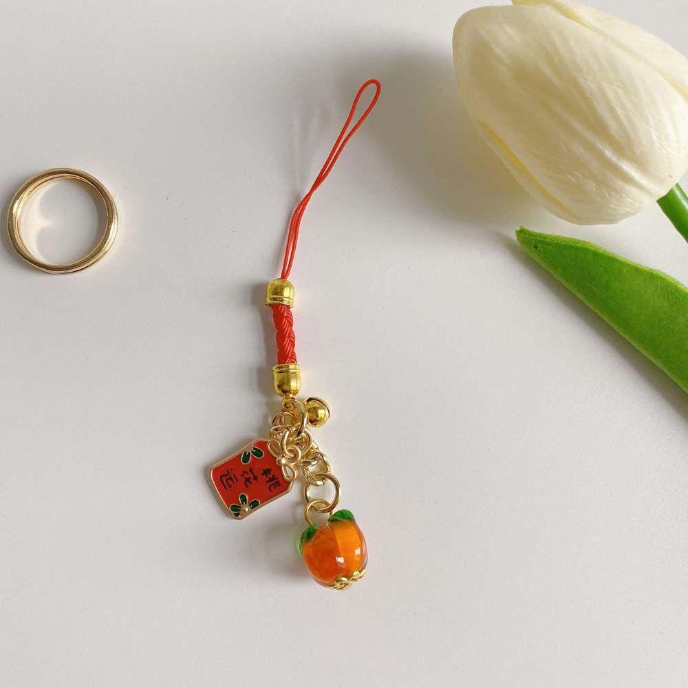 Dây Treo Điện Thoại Di Động Mặt Omamori May Mắn Chống Thất Lạc Mặt Dây Chuyền AUGUSTINE Persimmon Quà Tặng Tài Lộc May Mắn Cho Nữ