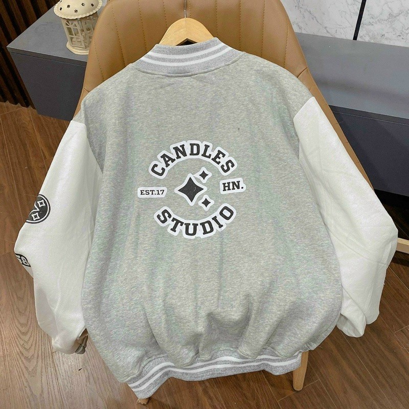 Áo Bomber Nỉ In Candles ❤️ Áo Khoác Nỉ Bông Chất Đẹp Unisex Nam Nữ Couple