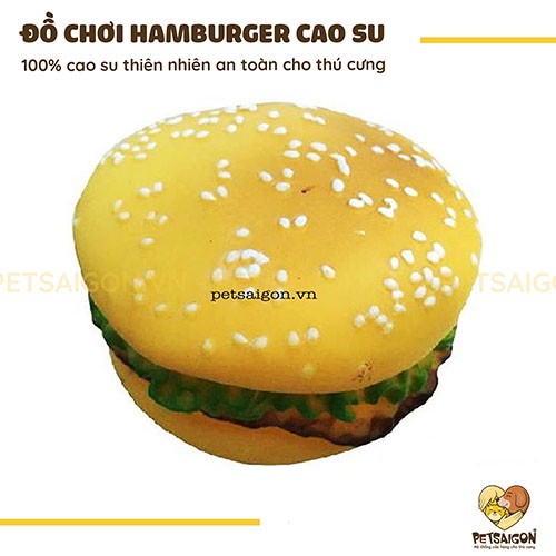 ĐỒ CHƠI HAMBURGER CAO SU CHO CHÓ MÈO