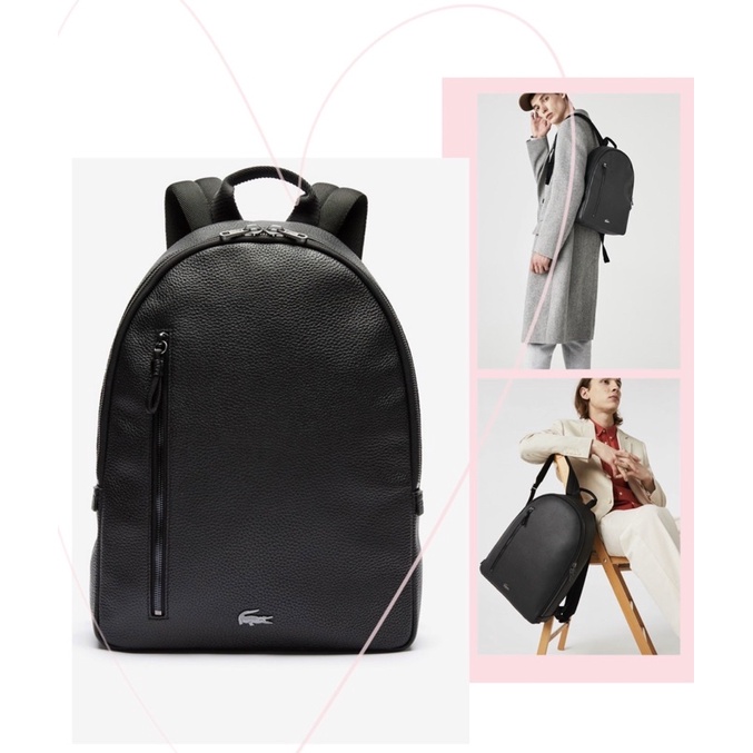 TNS-Balo unisex form vuông thời trang Lacoztie backpack-màu đen có ngăn laptop