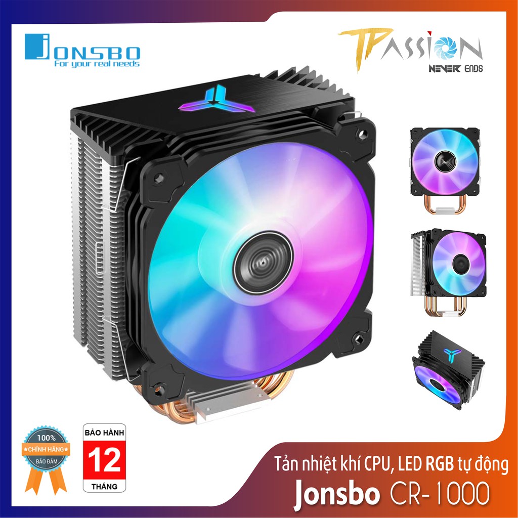 Tản nhiệt khí CPU RGB Jonsbo CR-1000 | CR-1400 White (Trắng) - CR1000 CR1400 4 ống dẫn nhiệt, hiệu năng cao, LED RGB