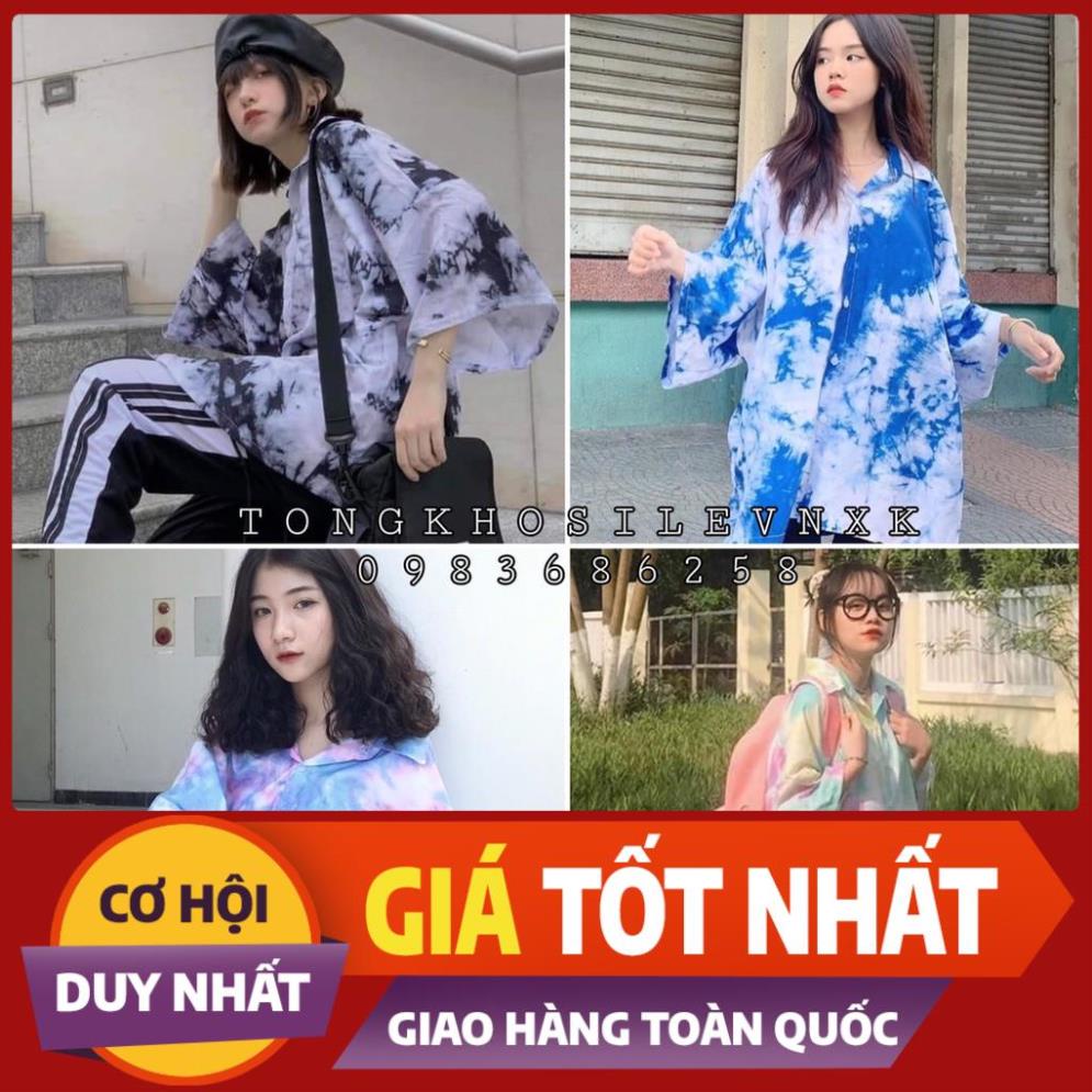 (Nhiều màu) ÁO SƠ MI TIE-DYE MÀU LOANG DARK STORM ULZZANG - ÁO SƠ MI LOANG 4 MÀU OVERSIZE FORM RỘNG !