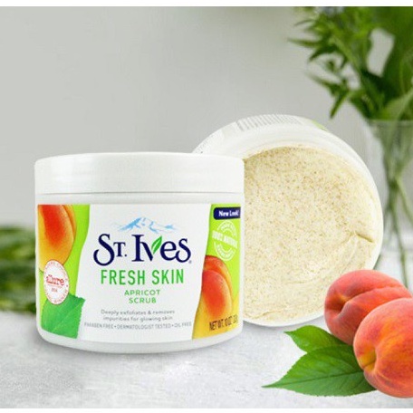 Tẩy Da Chết St.Ives Fresh Skin Apricot Scrub 283g Chính Hãng Mỹ Dùng Cho Mặt Và Toàn Thân (Da Thường) Hương Mơ