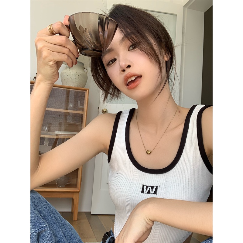 HUANG YOYO Áo Hai Dây Dáng Ngắn Phong Cách Thời Trang Hàn Quốc Cho Nữ