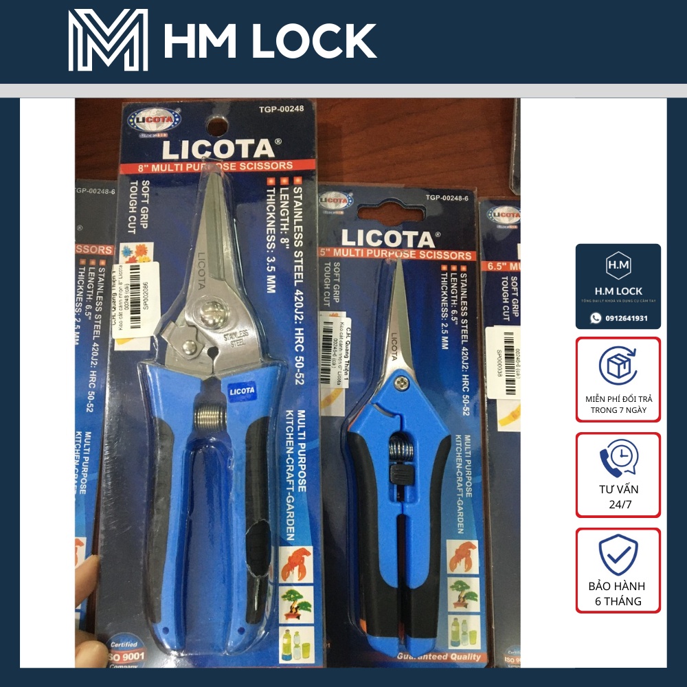 KÉO CẮT CÀNH LICOTA CAO CẤP - TÙY CHỌN SIZE - THÉP CR-V SIÊU BÉN, KHÔNG GỈ CAO CẤP