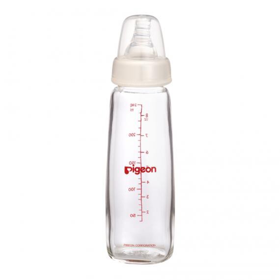 [Mã BMBAU50 giảm 7% đơn 99K] Bình sữa Pigeon thủy tinh 120ml /240ml cổ hẹp với núm vú silicone siêu mềm