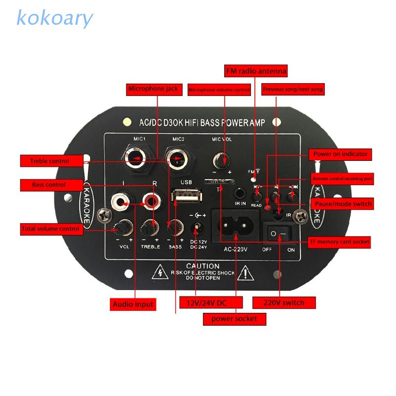 Bảng Mạch Khuếch Đại Âm Thanh Bluetooth 12v 24v 220v Ac / Dc D3Ok Hifi Bass