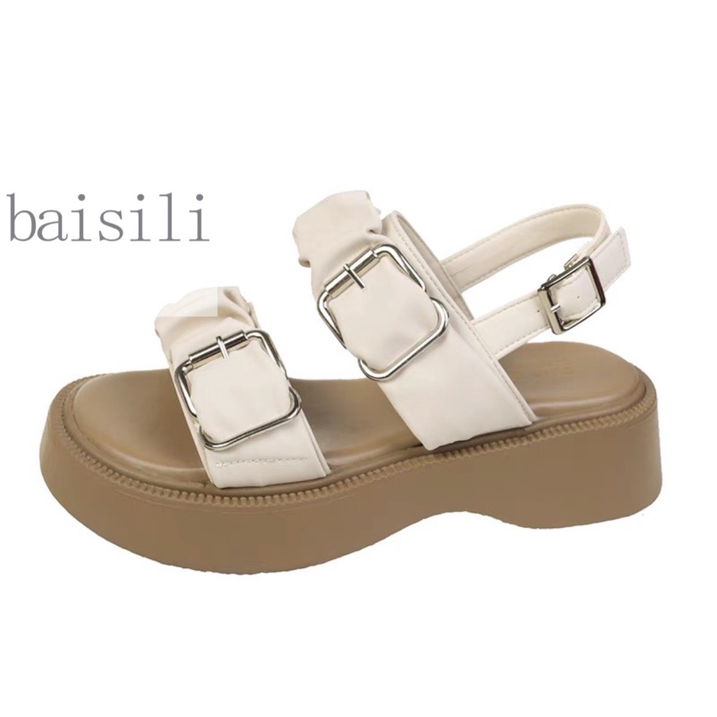 SANDAL NỮ  BAISILI - GIÀY ĐI HỌC THỜI TRANG ĐẾ ĐỘN - SANDAL ĐẾ XUỒNG PHONG CÁCH BS220803