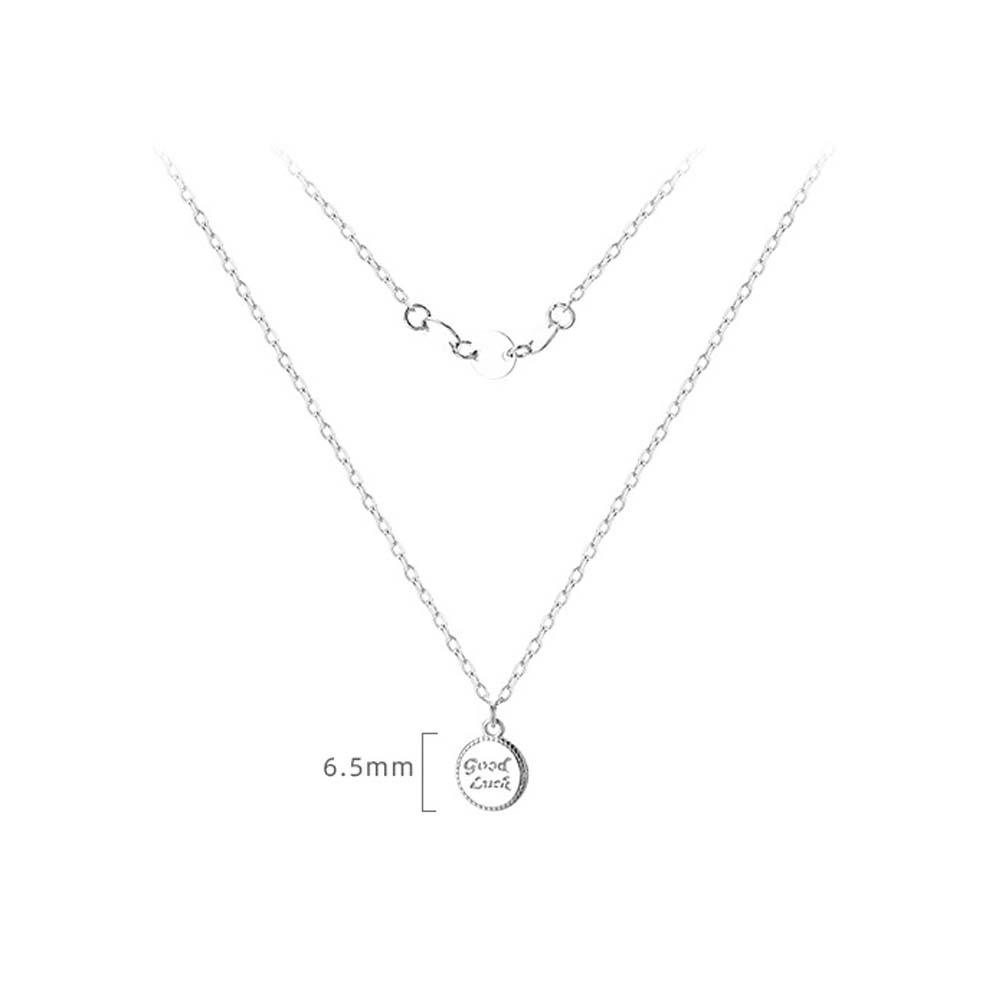 Aaron1 Vòng Cổ Mặt Đĩa Tròn Bằng Đồng Đơn Giản Thanh Lịch May Mắn Hàn Quốc Hai Lớp Thời Trang Cho Nữ