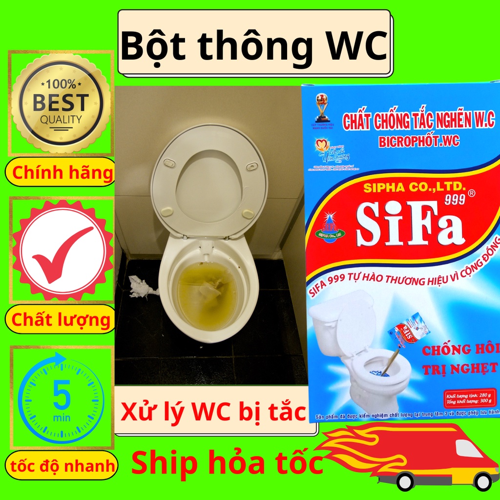 Bột thông bồn cầu, bột thông cống, bột thông cống cực mạnh, thông bồn cầu, Sifa999 200gr-300gr