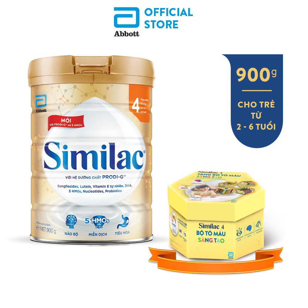 [Tặng bộ tô màu] Sữa bột Similac Enstein 4 900g/lon