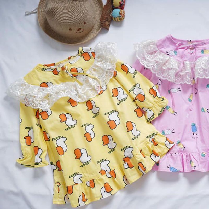 Đầm vịt vàng siêu cute cho bé gái (size 1-8)