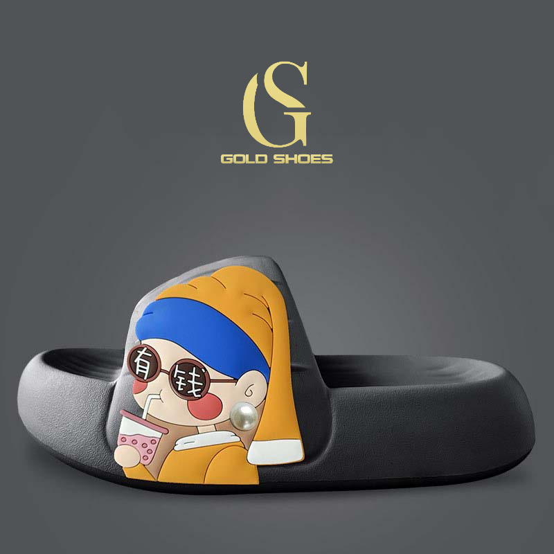 [4 Mẫu] Dép Bánh Mì Unisex Nam - Nữ  Siêu Hot Họa Tiết Phi Hành Gia, Gấu, Kaws, Hot girl MSP: 8013 ALL