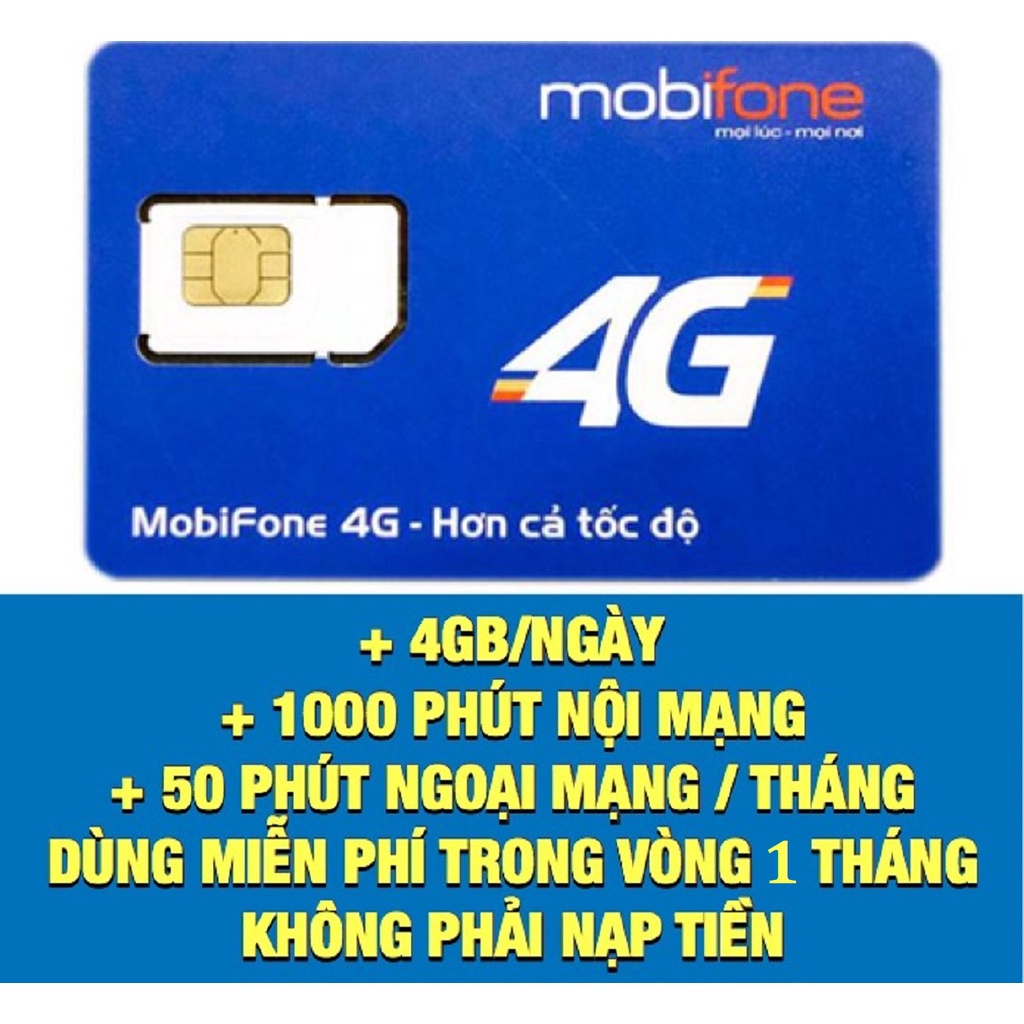 Sim 4G Mobifone KC120 THAY C120 - A89 có 210GB/tháng giá rẻ, đăng ký gói nghe gọi miễn phí không giới hạn - free 2 tháng