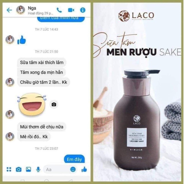 Gói test sữa tắm Sake Laco 5ml