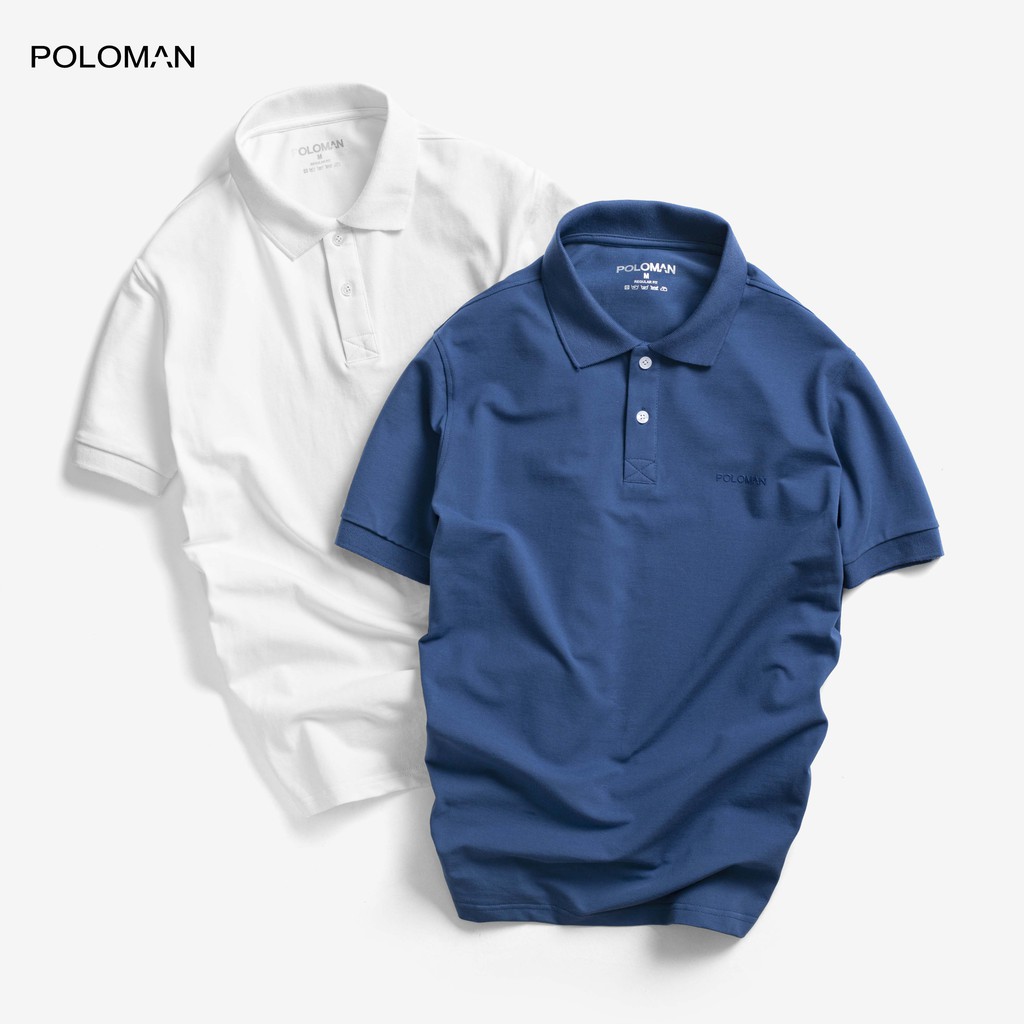 Áo thun POLO nam cổ bẻ BASIC vải cá sấu Cotton xuất xịn, chuẩn đẹp, màu Trắng - POLOMAN | BigBuy360 - bigbuy360.vn