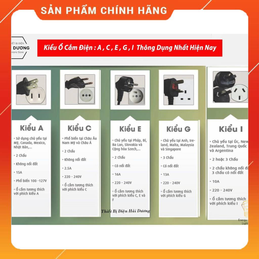 Ổ cắm điện quốc tế du lịch đa năng OC-122 2 cổng USB Travel AC Adapter - Có Video - BH 1 năm - Energy Green Lighting