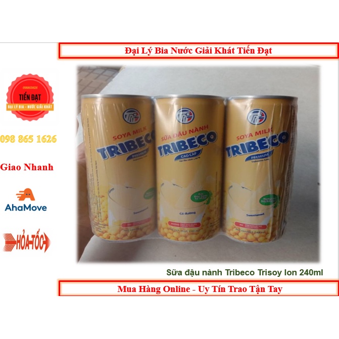 Lốc 6 Lonn Sữa Đậu Nành Tribeco Trisoy Lon 240ml