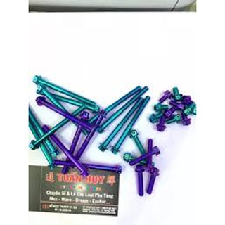 Ốc titan gr5 6 ly đầu salaya dài 1 phân đến 9 phân bắt dàn áo lốc máy winner x exciter msx vario click