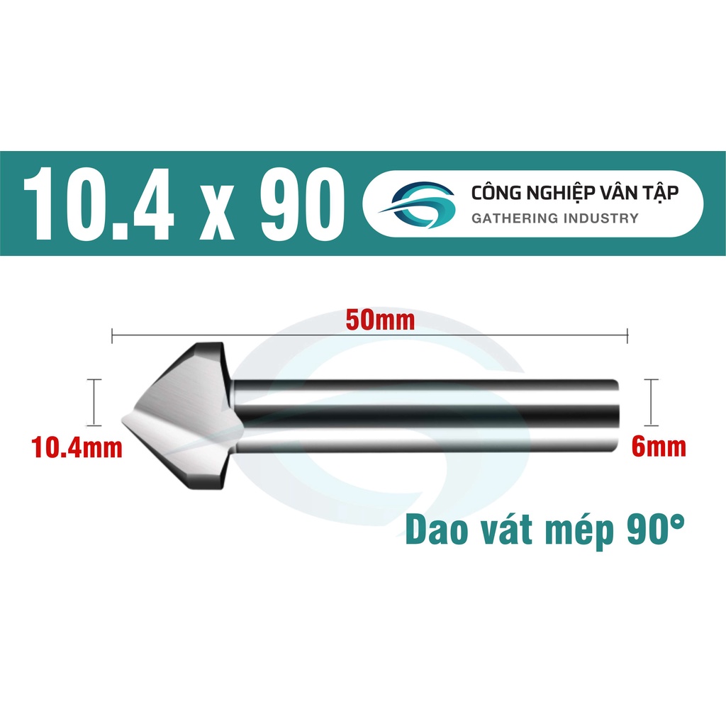 Dao phay vát mép 1 lưỡi 90 độ hàng chính hãng, chất lượng cao.