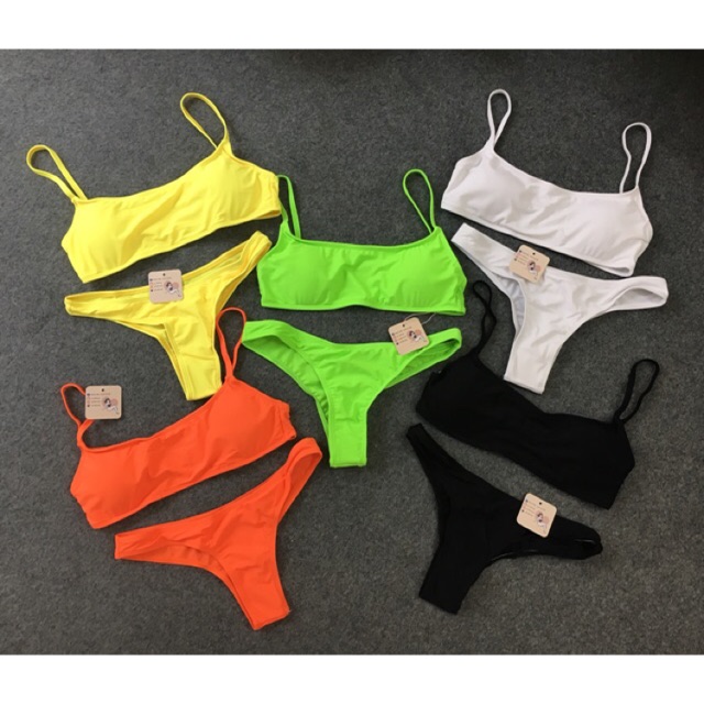 [BKN120] &lt;ÂU&gt; SET BIKINI BASIC TRẮNG