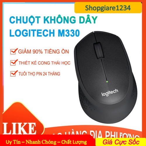 Chuột không dây Logitech M330 Silent Plus - Không có tiếng click khi sử dụng - Có Công Tắc On/ Off - BH 12 Tháng