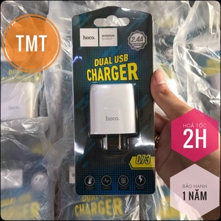 Cốc sạc nhanh / Củ sạc nhanh Hoco C73 / C73A 2 cổng output USB 2.4A - CHÍNH HÃNG